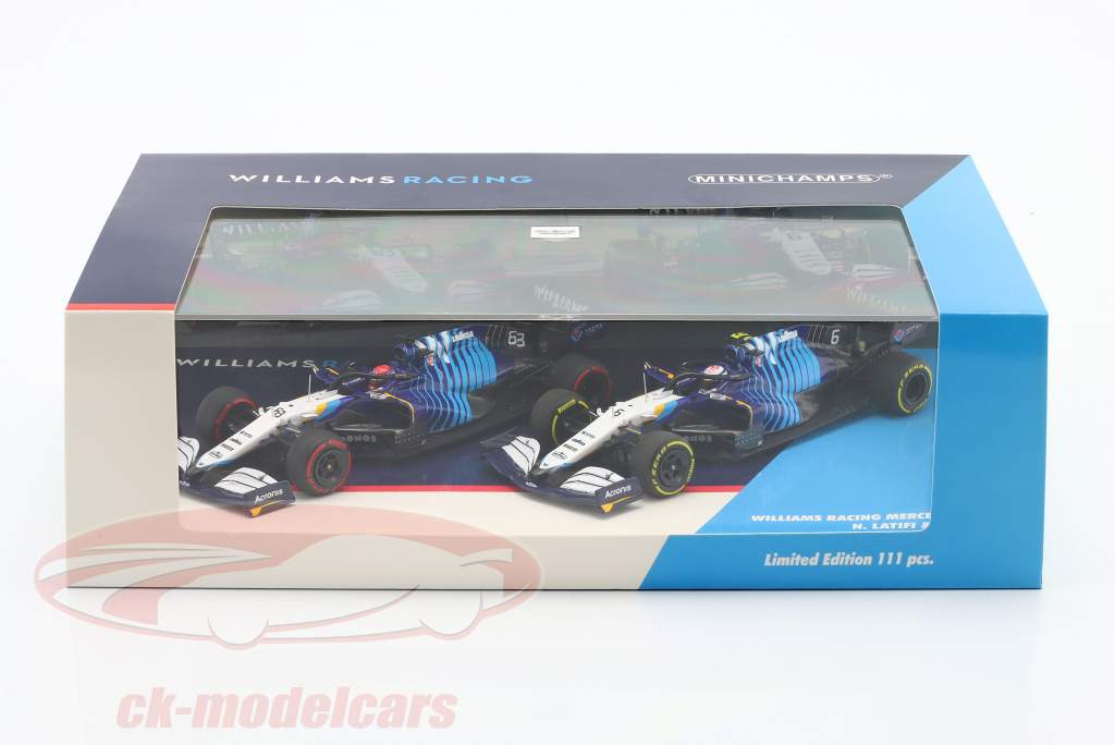 Russell #63 & Latifi #6 2-Car Set Williams FW43B formel 1 2021 1:43 Minichamps