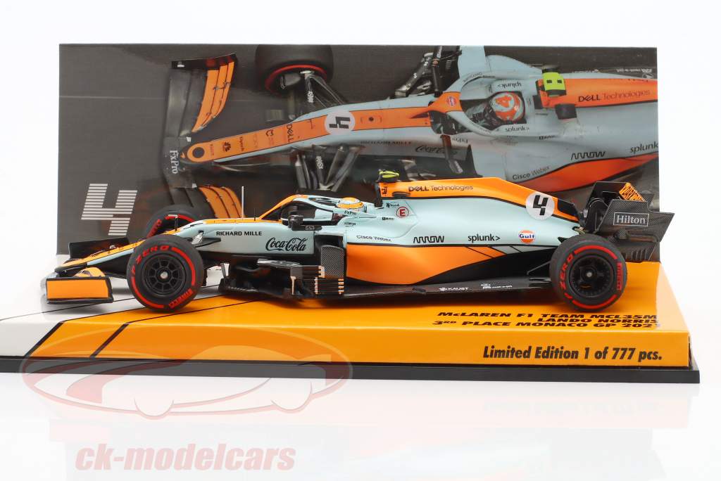 Lando Norris McLaren MCL35M #4 3ème Monaco GP formule 1 2021 1:43 Minichamps