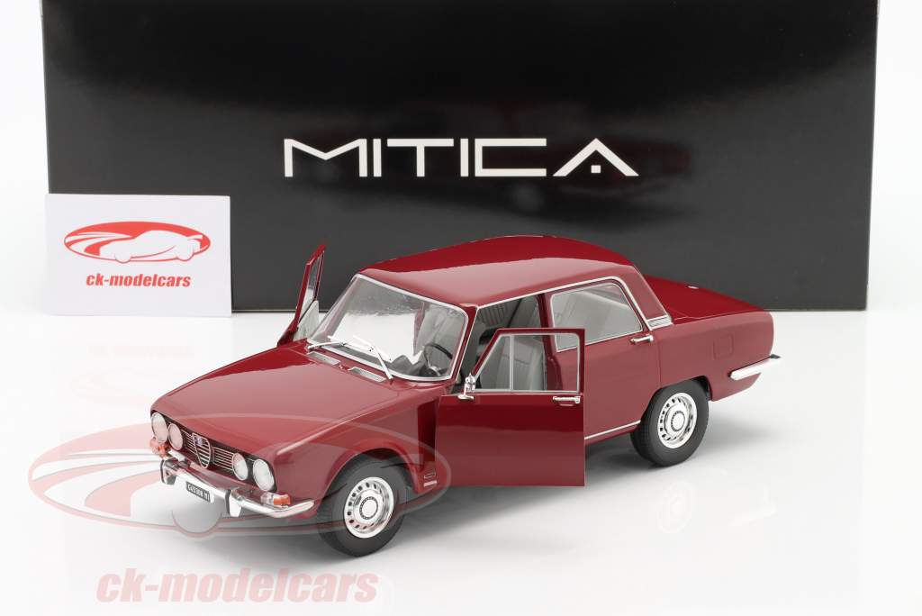 Alfa Romeo 1750 Berlina 1-Series 1968 mørkerød 1:18 Mitica