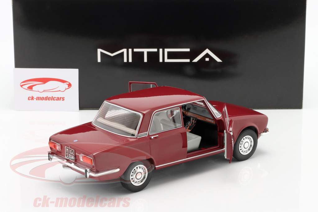 Alfa Romeo 1750 Berlina 1-Series 1968 mørkerød 1:18 Mitica