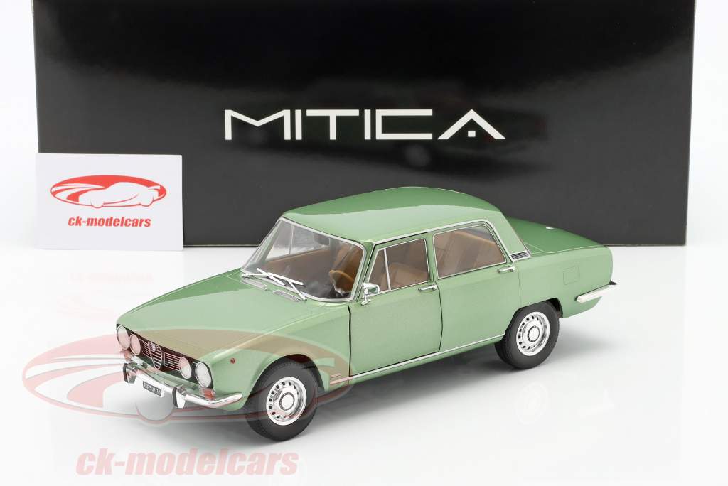 Alfa Romeo 1750 Berlina 2-Series 1969 verde oliva metálico 1:18 Mitica