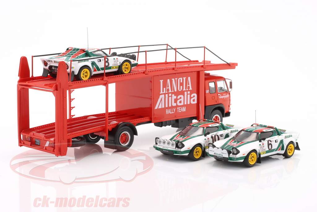 Fiat 673 Race Car Transporter 1976 Lancia Alitalia Rally Team 1:43 Ixo
