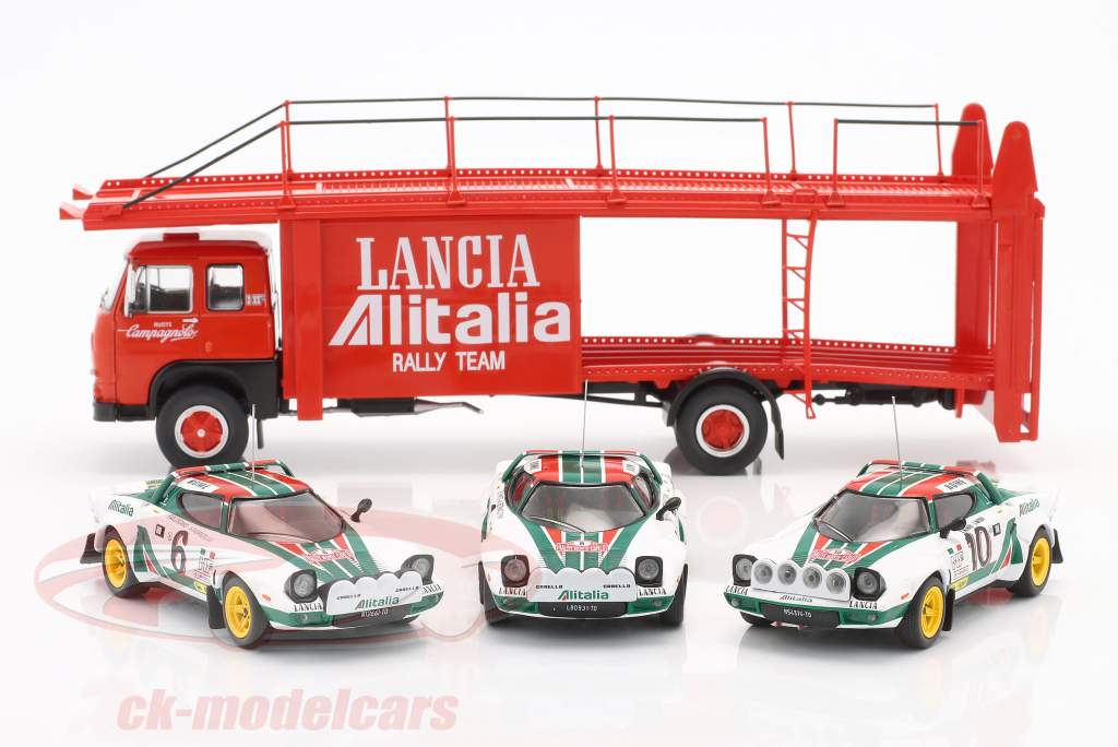 Fiat 673 Race Car Transporter 1976 Lancia Alitalia Rally Team 1:43 Ixo