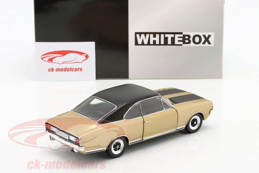 Opel Commodore A GS/E Coupe Baujahr 1970 gold / schwarz 1:24 WhiteBox