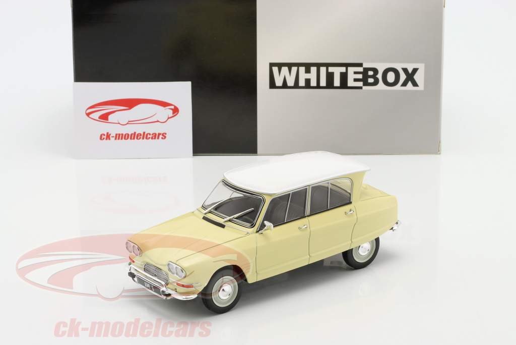 Citroen Ami 6 Baujahr 1961 hellgelb / weiß 1:24 WhiteBox