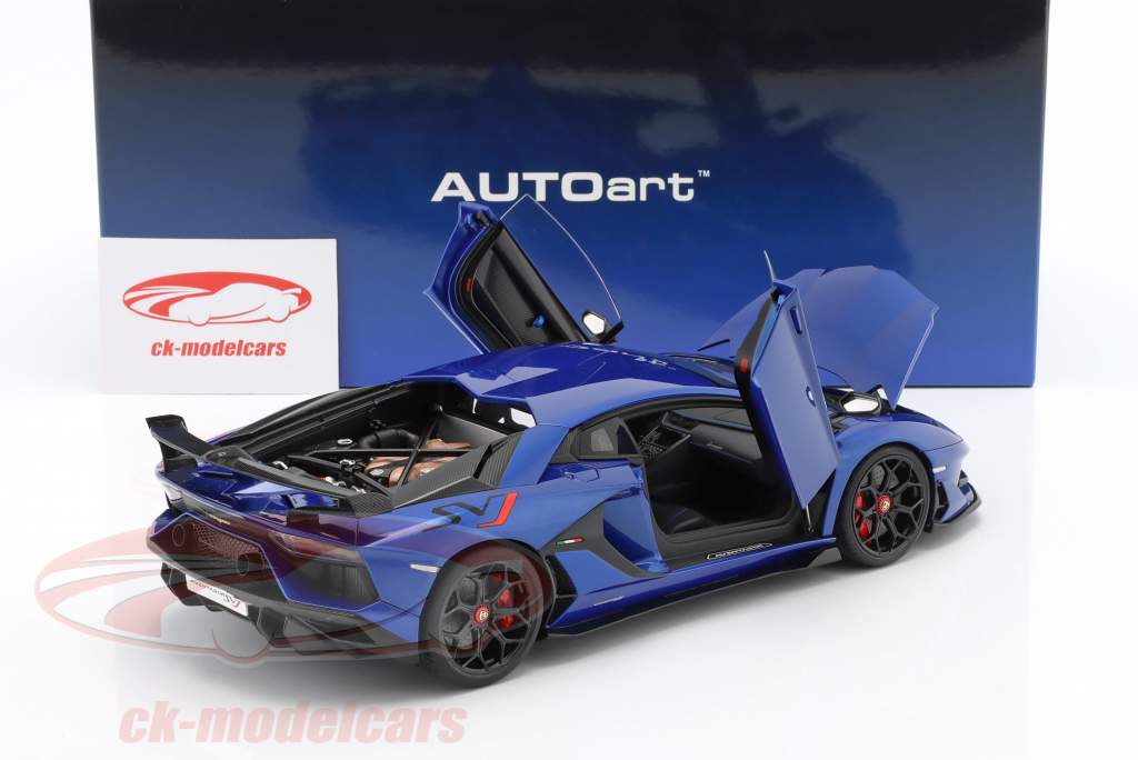 Lamborghini Aventador SVJ Anno di costruzione 2019 blu metallico 1:18 AUTOart