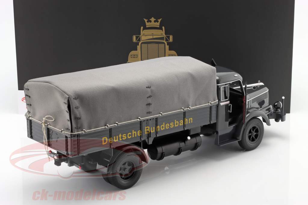 Krupp Titan SWL 80 flatbed truck Deutsche Bundesbahn with tarp 1950-54 1:18 Road Kings
