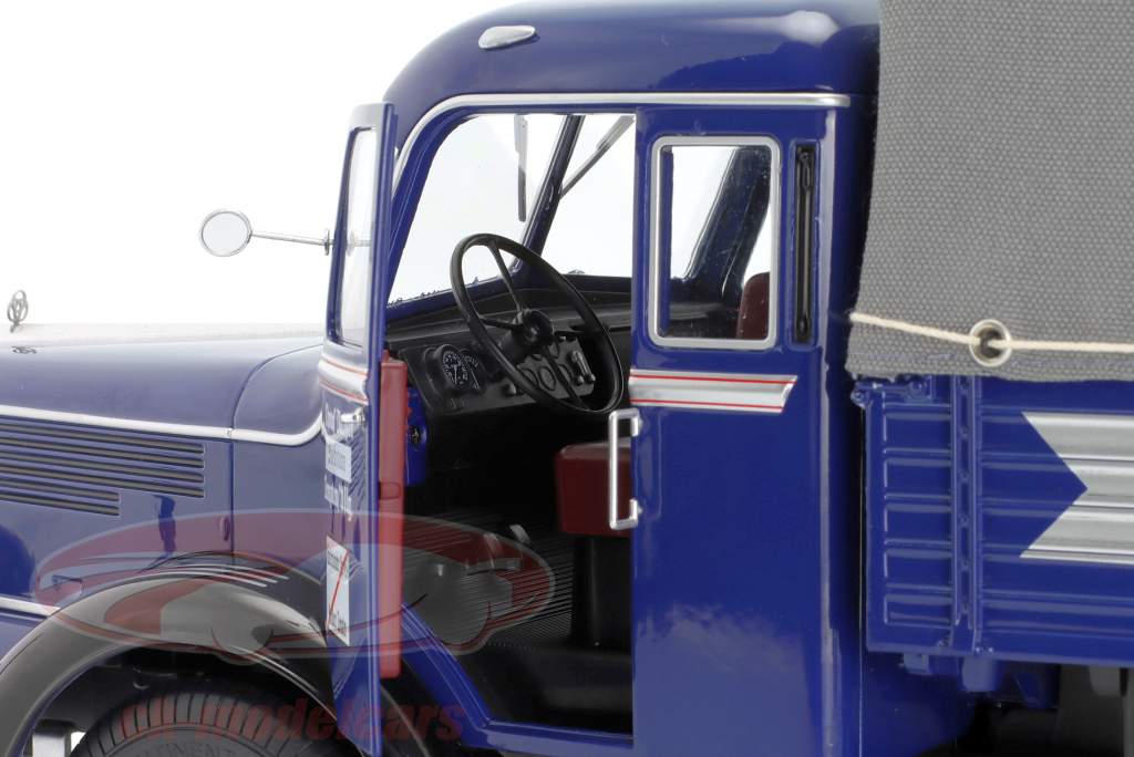 Krupp Titan SWL 80 flatbed truck Dachser with tarp 1950-54 1:18 Road Kings