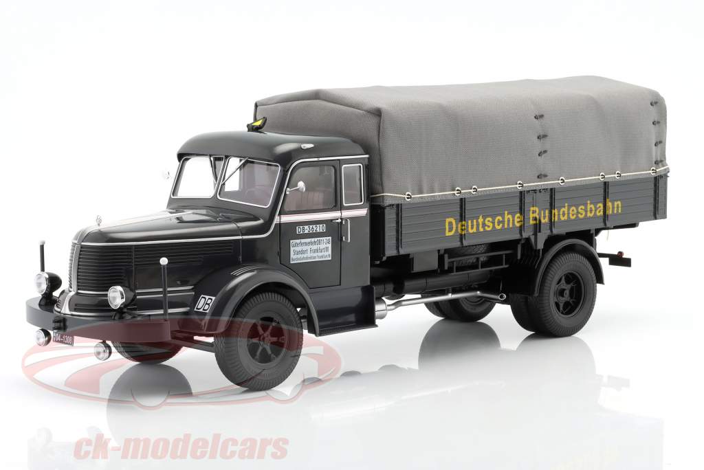 Krupp Titan SWL 80 flatbed truck Deutsche Bundesbahn with tarp 1950-54 1:18 Road Kings