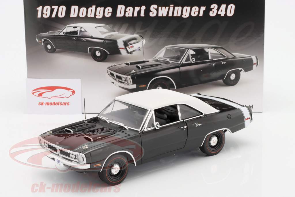 Dodge Dart Swinger 340 tapa de vinilo 1970 negro / Blanco 1:18 GMP