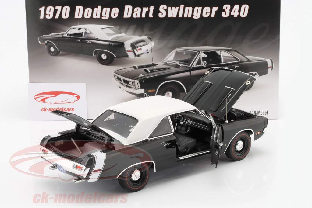 Dodge Dart Swinger 340 vinyl top 1970 sort / hvid 1:18 GMP