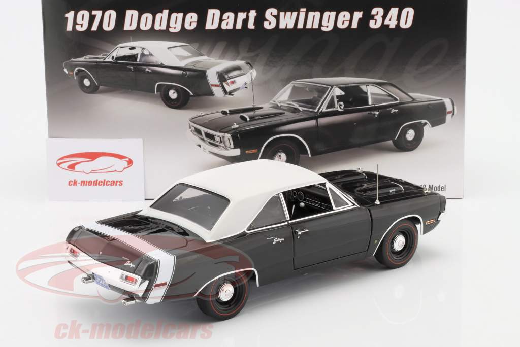 Dodge Dart Swinger 340 tapa de vinilo 1970 negro / Blanco 1:18 GMP