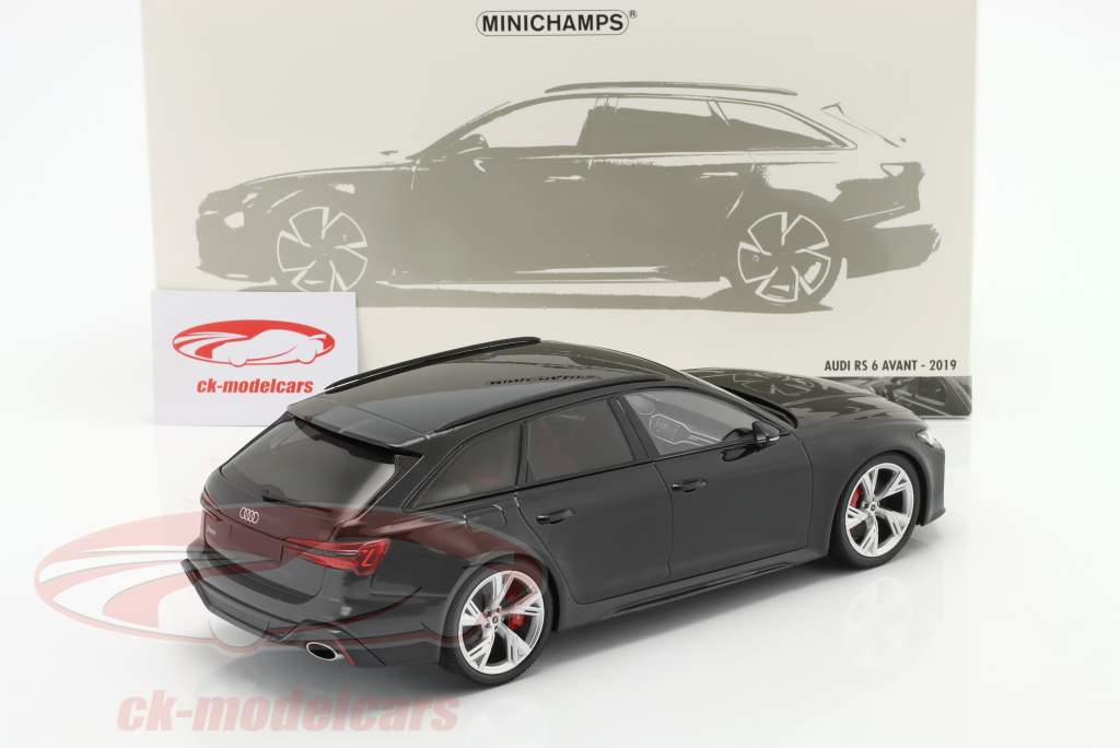 Audi RS 6 Avant Byggeår 2019 sort metallisk 1:18 Minichamps