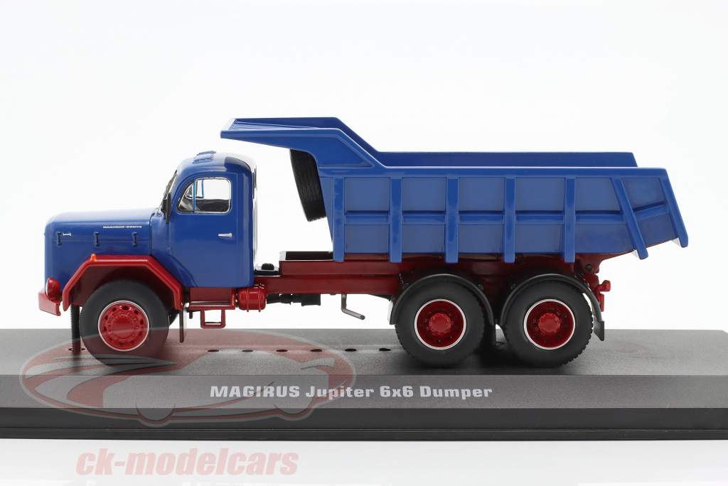 Magirus Jupiter 6x6 caminhão basculante azul / vermelho 1:43 Ixo