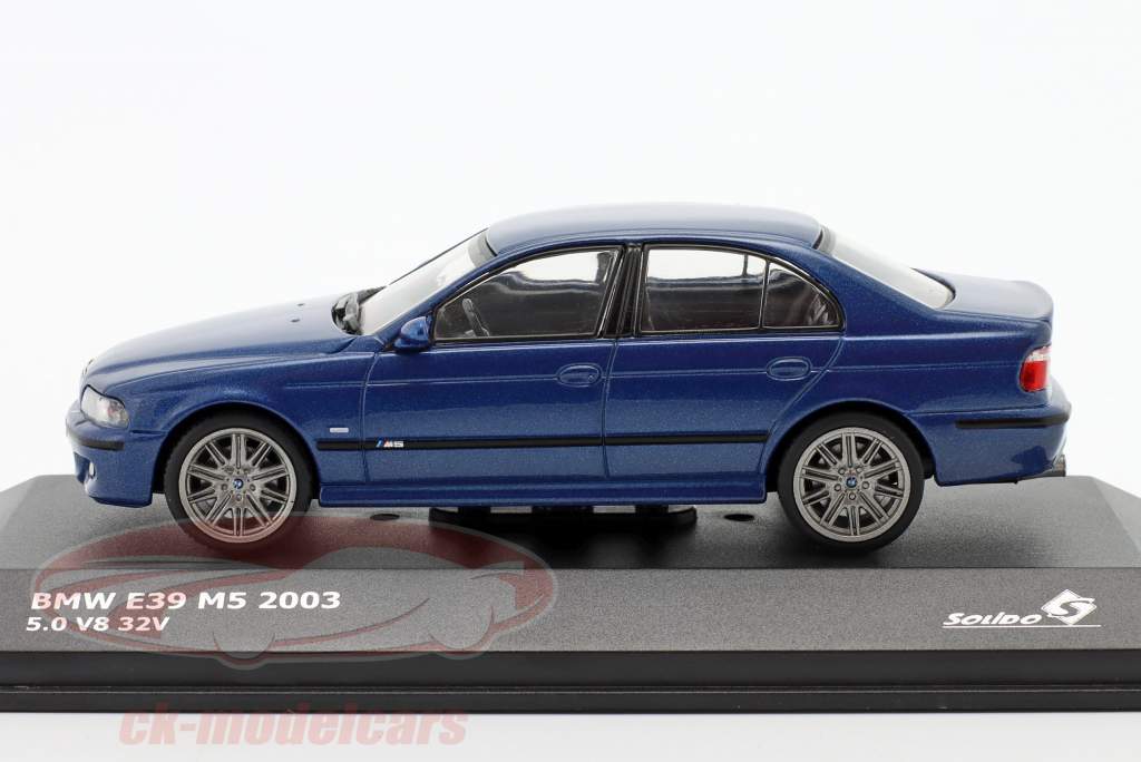 BMW M5 (E39) 5.0 V8 32V Baujahr 2003 avus blau 1:43 Solido