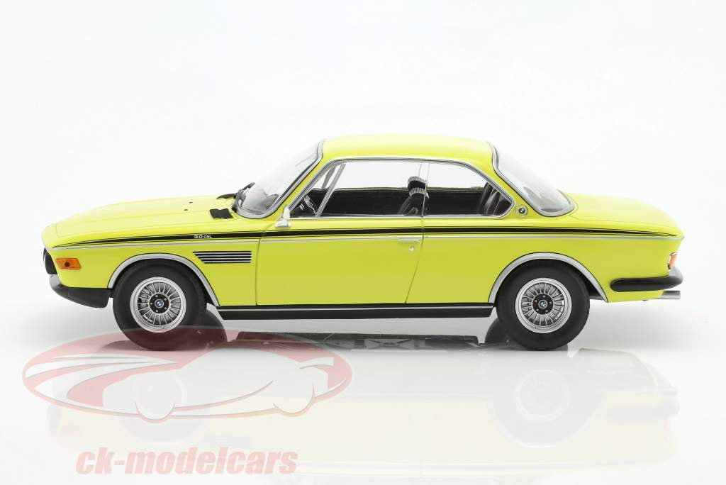 BMW 3.0 CSL Byggeår 1971 gul 1:18 Minichamps