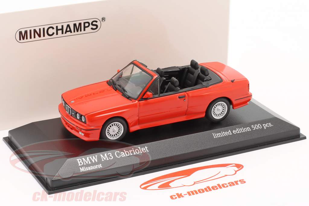 BMW M3 (E30) Cabriolet Baujahr 1988 Misanorot 1:43 Minichamps