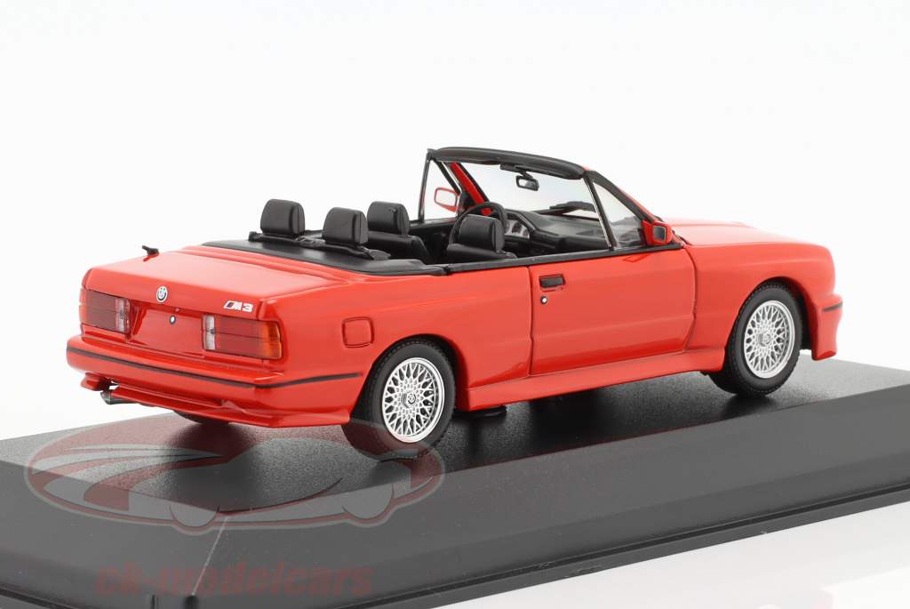 BMW M3 (E30) cabriolet Byggeår 1988 Misano rød 1:43 Minichamps
