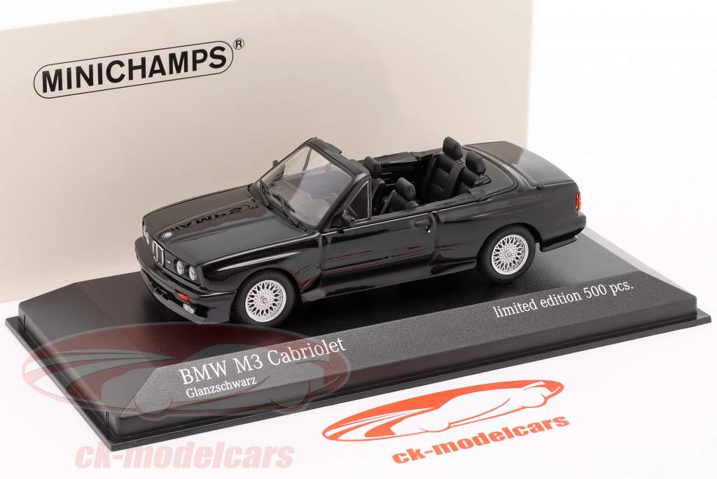 BMW M3 (E30) Convertible year 1988 glossy black 1:43 Minichamps