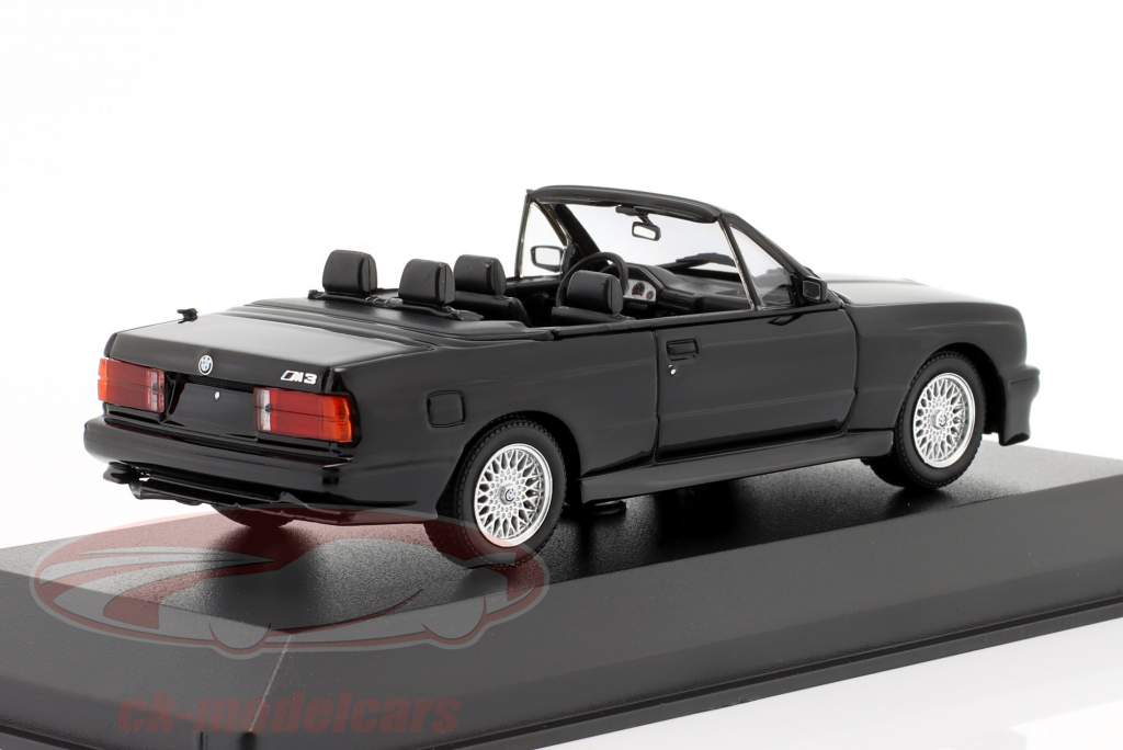 BMW M3 (E30) cabriolet Byggeår 1988 blank sort 1:43 Minichamps