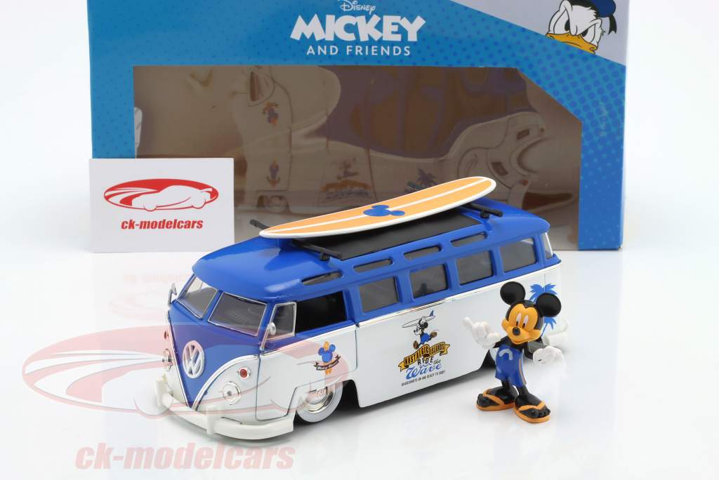 Volkswagen VW T1 Bus mit Figur Mickey Mouse 1:24 Jada Toys