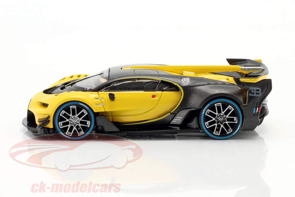 Bugatti Vision Gran Turismo LHD amarillo / carbón 1:64 TrueScale