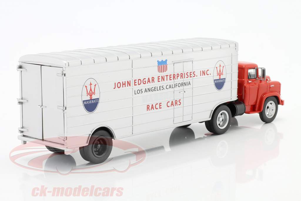 GMC Race Car Transporter Maserati / John Edgar Enterprises red / silver 1:43 Schuco