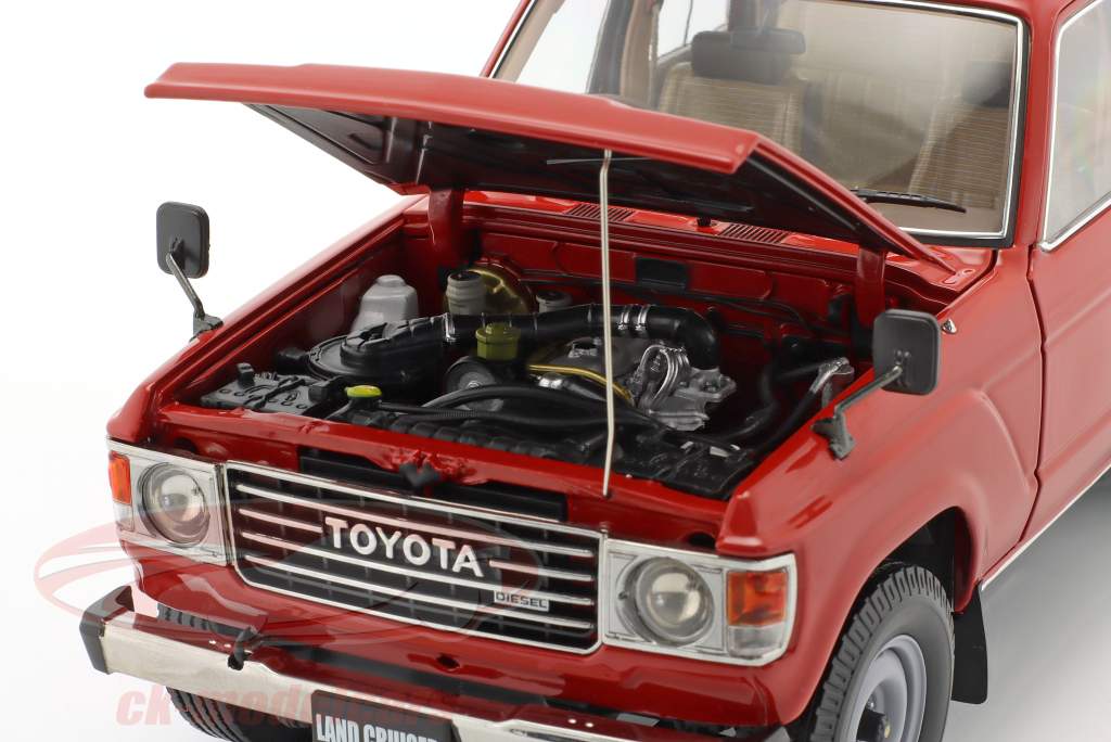 Toyota Land Cruiser 60 RHD Byggeår 1980 rød 1:18 Kyosho