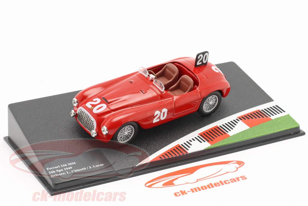 Ferrari 166 MM #20 vencedora 24h Spa 1949 Chinetti, Lucas 1:43 Altaya