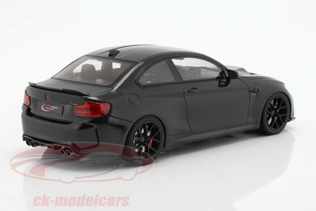 BMW 2 serier M2 Competition Coupe by LP 2021 sort metallisk 1:18 GT-Spirit