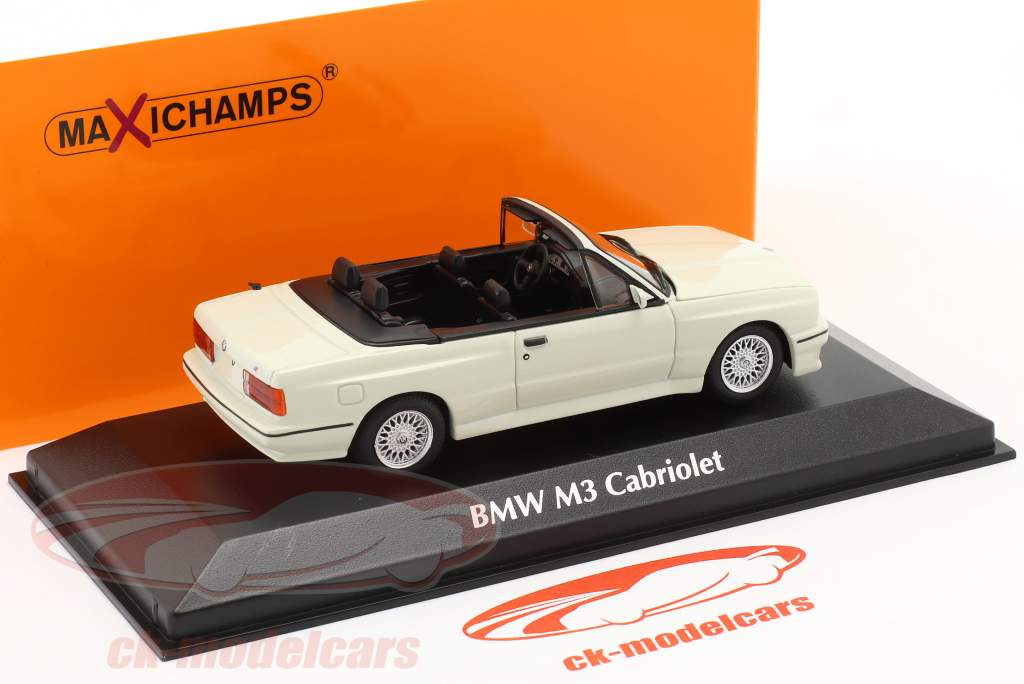 BMW M3 (E30) Cabriolet Année de construction 1988 blanc 1:43 Minichamps