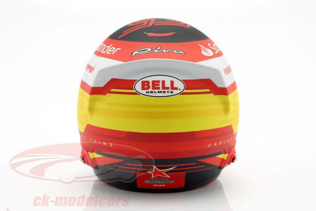 Carlos Sainz jr. #55 Scuderia Ferrari formule 1 2022 casque 1:2 Bell