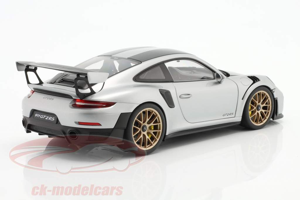 Porsche 911 (991 II) GT2 RS Weissach pacotes 2017 GT prata / dourado aros 1:18 AUTOart