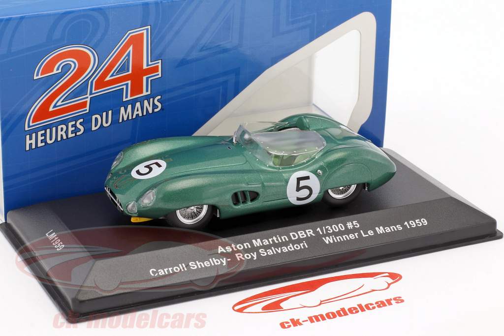 Aston Martin DBR1 RHD #5 Winner 24h LeMans 1959 Salvadori, Shelby 1:43 Ixo