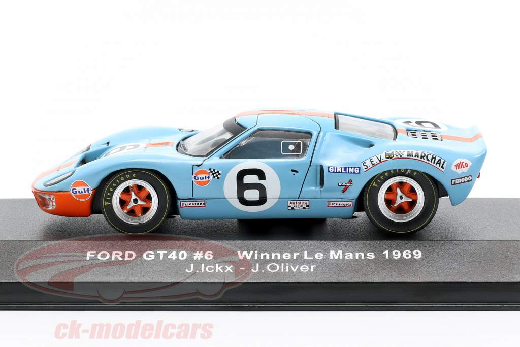 Ford GT40 Gulf #6 vencedora 24h LeMans 1969 Ickx, Oliver 1:43 Ixo