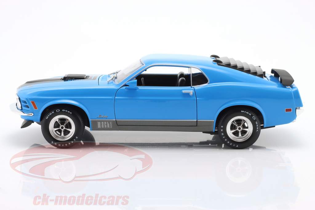 Ford Mustang Mach 1 Ano de construção 1970 azul 1:18 Maisto