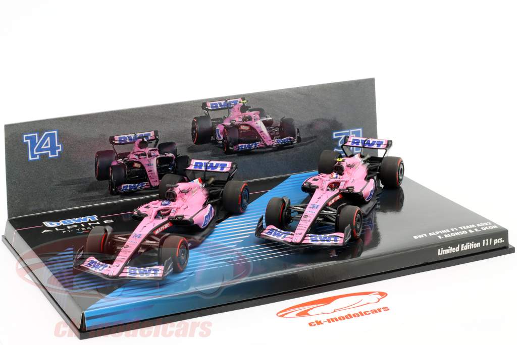 2-Car Set Alonso #14 & Ocon #31 バーレーン GP 方式 1 2022 1:43 Minichamps