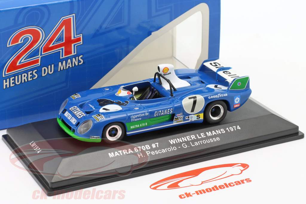 Matra MS670C #7 gagnant 24h LeMans 1974 Pescarolo, Larrousse 1:43 Ixo