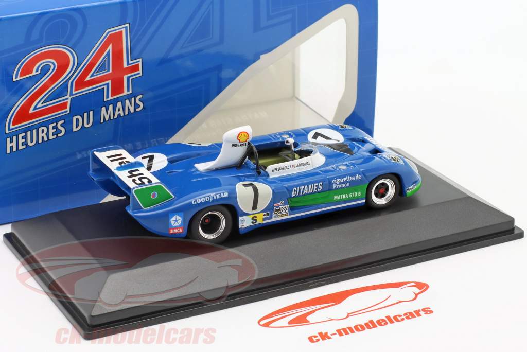 Matra MS670B #7 vinder 24h LeMans 1974 Pescarolo, Larrousse 1:43 Ixo