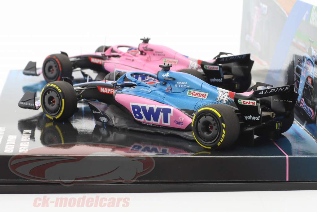 2-Car Set Fernando Alonso #14 Bahrain & Australian GP formula 1 2022 1:43 Minichamps