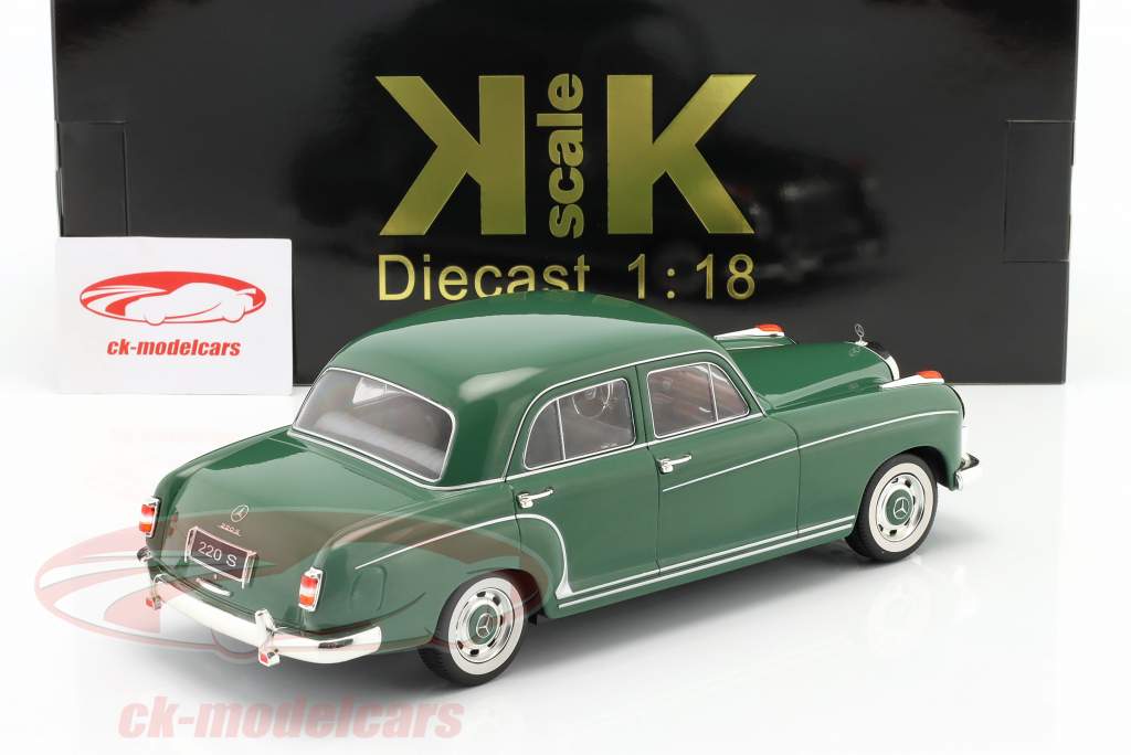 Mercedes-Benz 220S Limousine (W180 II) Année de construction 1956 vert 1:18 KK-Scale