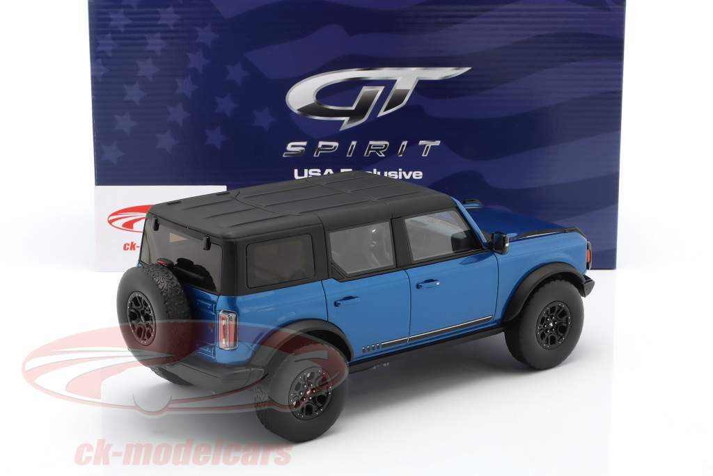 Ford Bronco 4 døre First Edition 2021 blå metallisk 1:18 GT-Spirit
