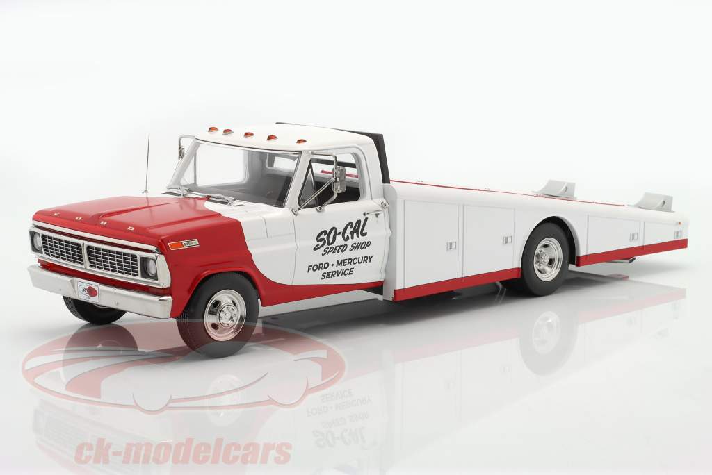 Ford F-350 Ramp Truck So-Cal Speed Shop year 1970 white / red 1:18 GMP
