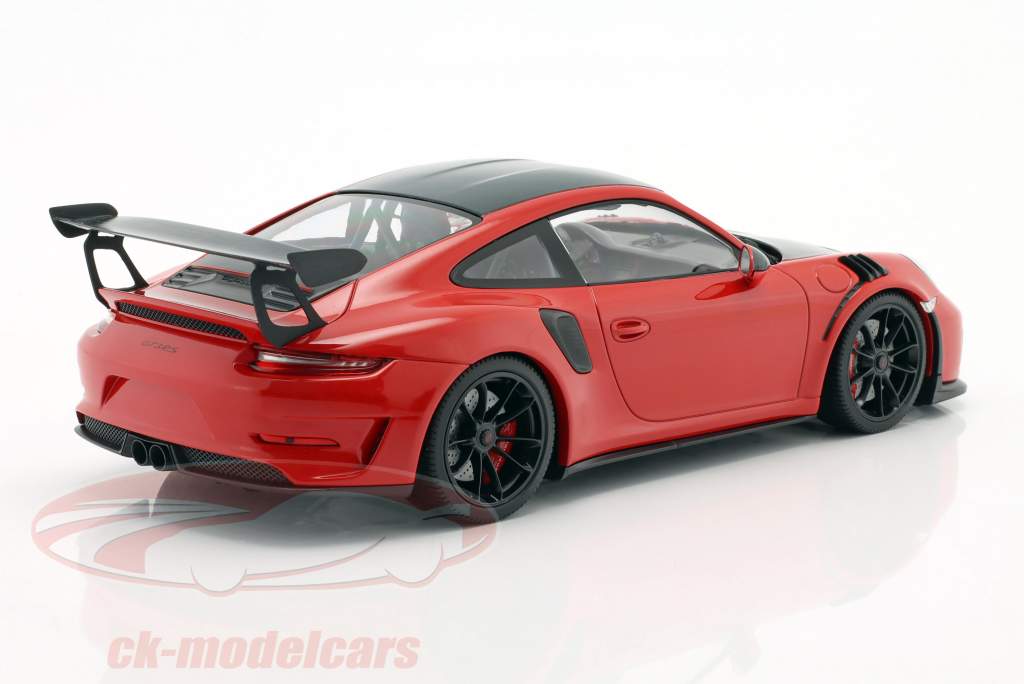 Porsche 911 (991 II) GT3 RS Weissach Package 2019 rød / sort fælge 1:18 Minichamps