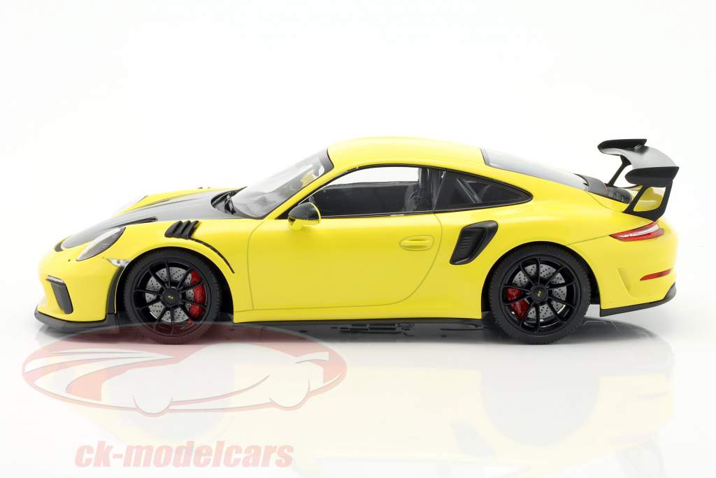 Porsche 911 (991 II) GT3 RS 2019 黄色 / 黒 リム 1:18 Minichamps