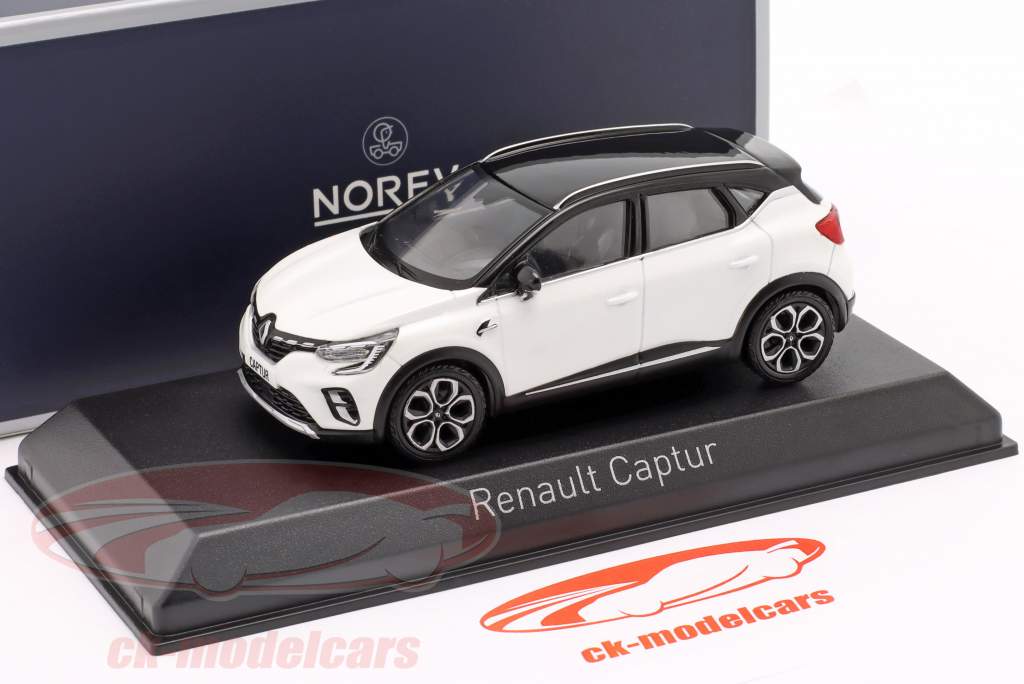 Renault Captur Byggeår 2020 hvid / Med sort tag 1:43 Norev