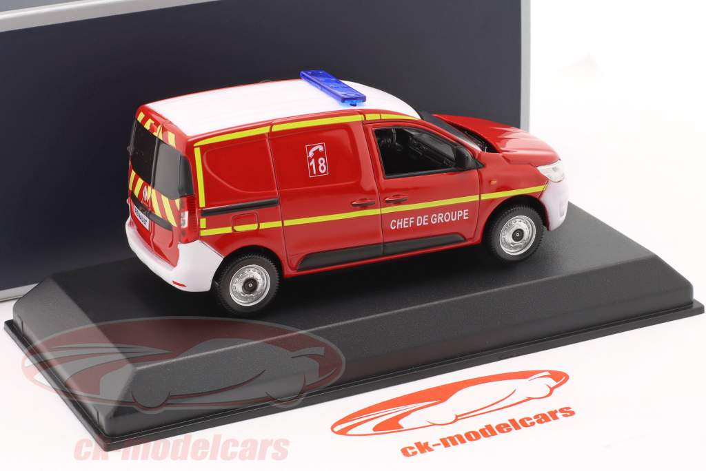 Renault Express Feuerwehr Chef de Groupe Baujahr 2021 rot / gelb 1:43 Norev