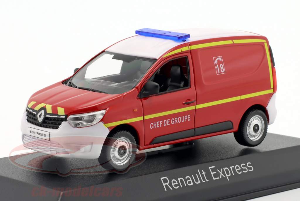 Renault Express Feuerwehr Chef de Groupe Baujahr 2021 rot / gelb 1:43 Norev