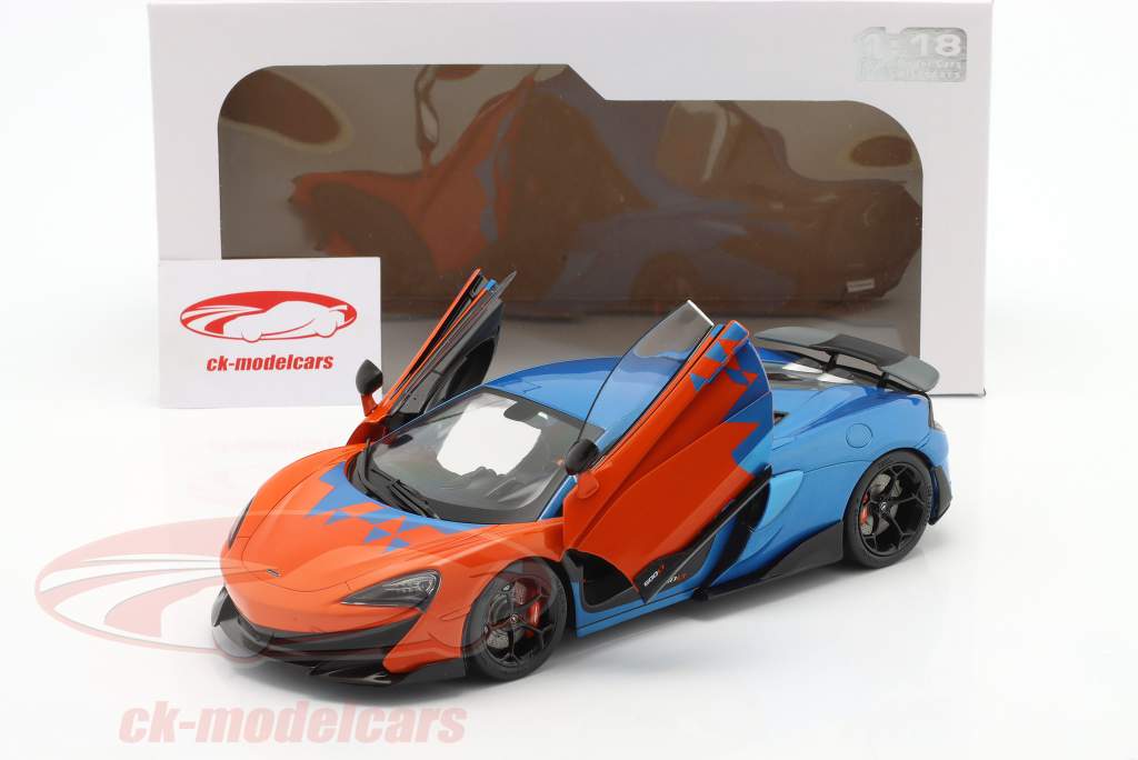 McLaren 600LT F1 Tribute Livery year 2019 orange / blue metallic 1:18 Solido