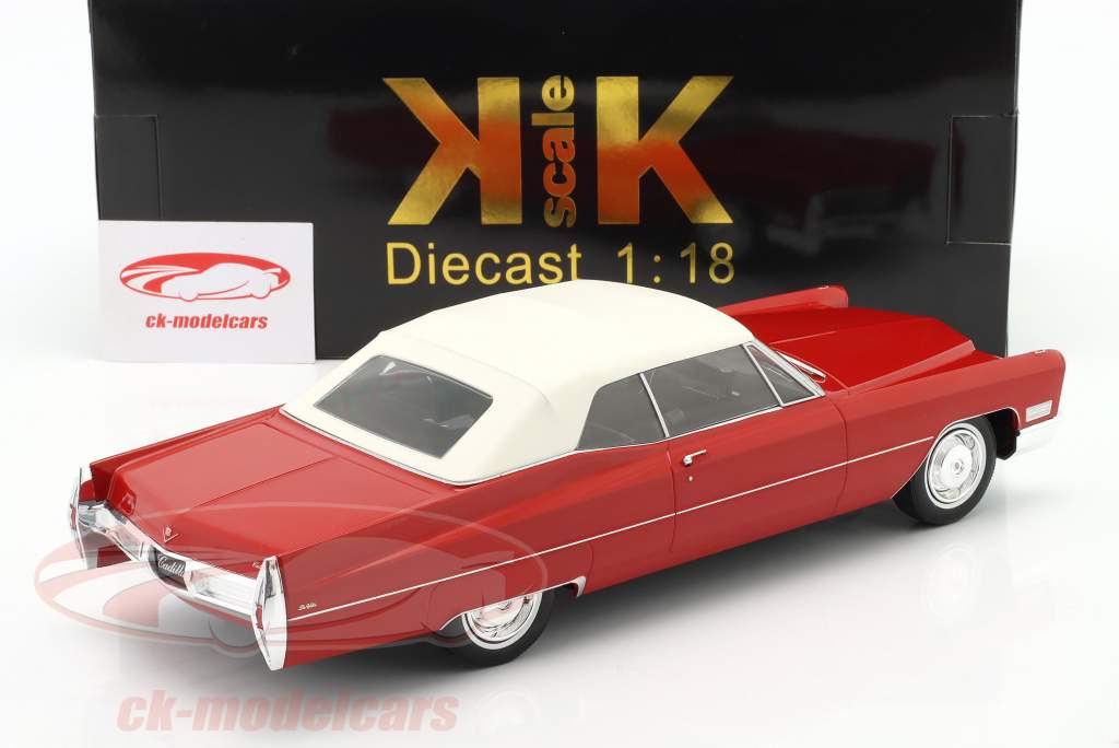 Cadillac DeVille avec capote Année de construction 1967 rouge 1:18 KK-Scale